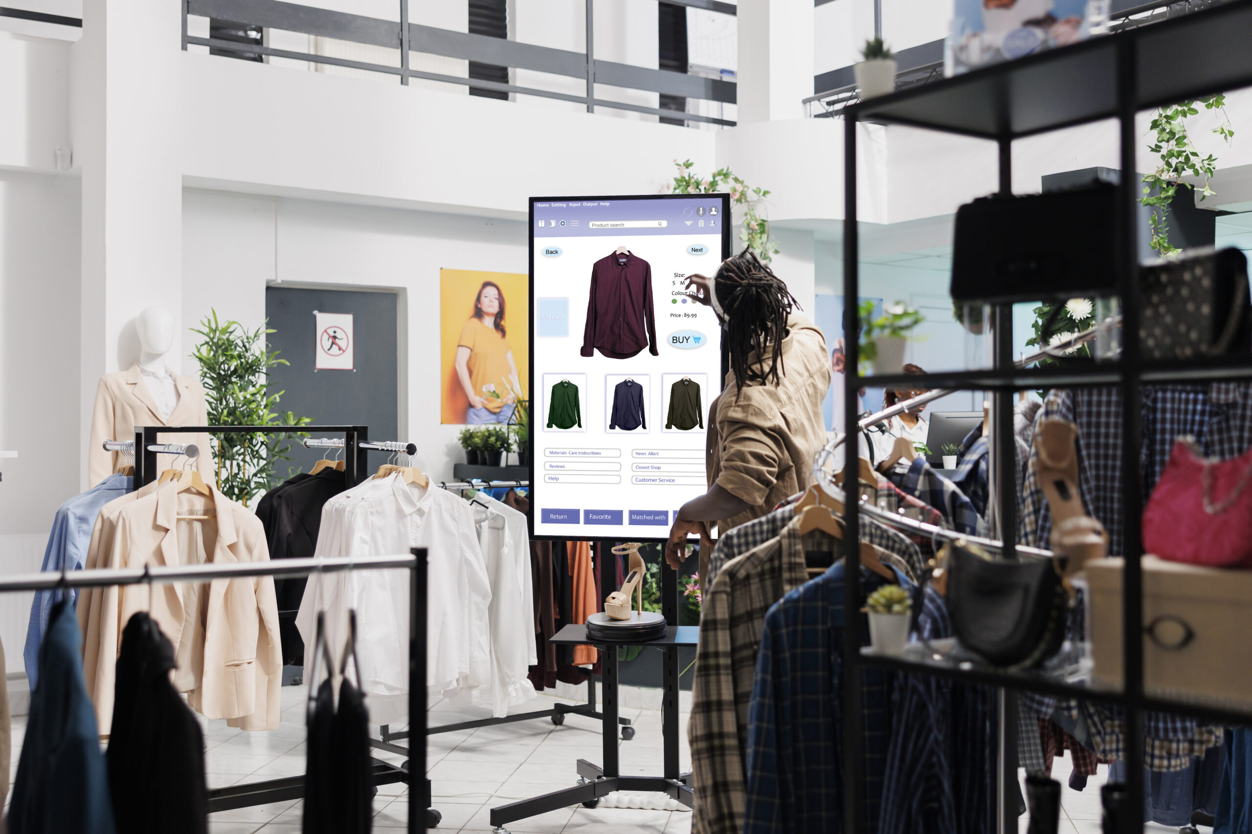 African american man looks at clothes